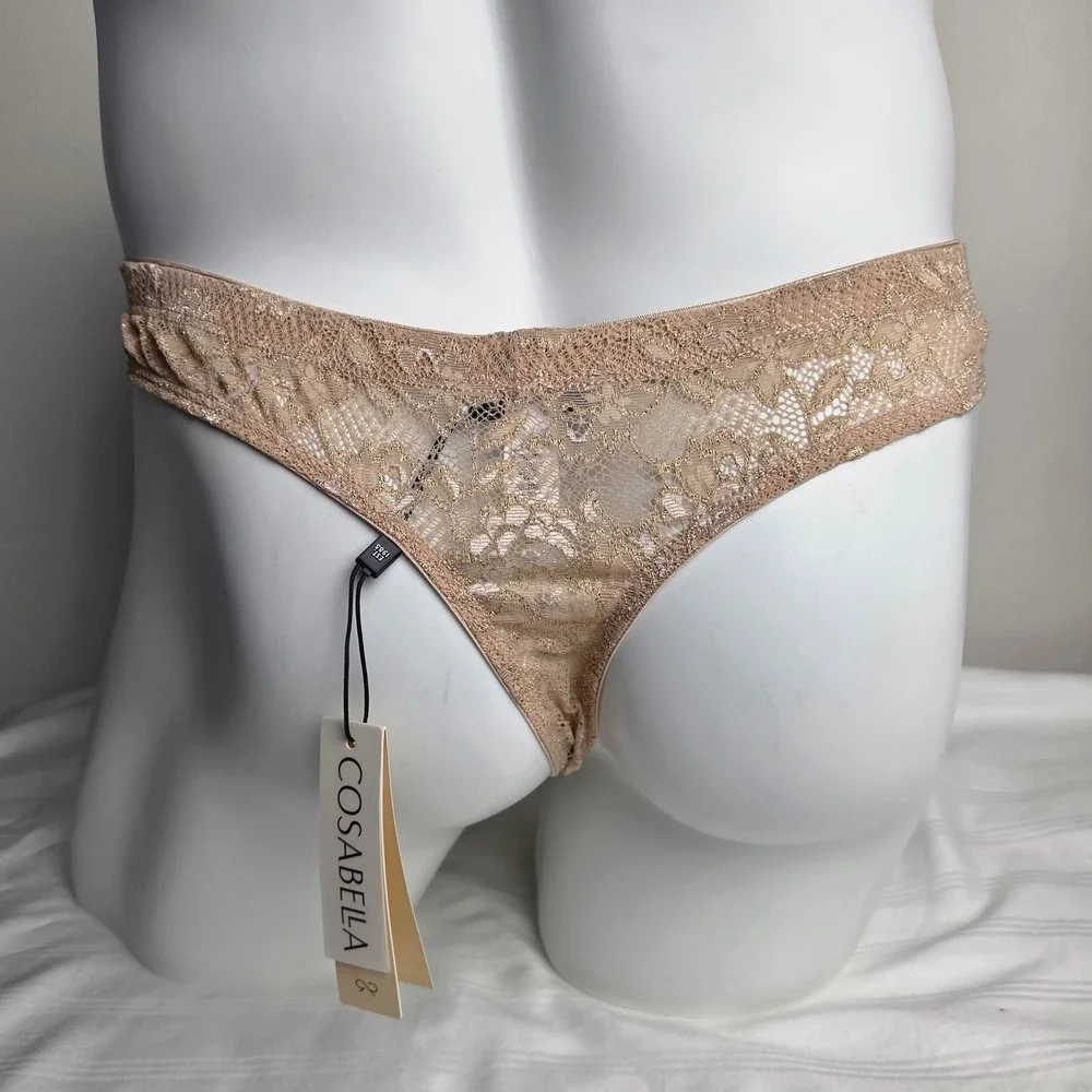 Cosabella Italian Luxury Classic G-String Floral Lace Mens Underwear Sei Beige